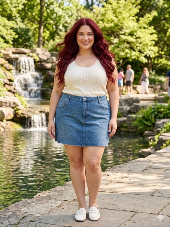 George Dresses & Skirts - George Blue Denim Mini Skirt with Frayed Hem